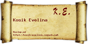 Kosik Evelina névjegykártya